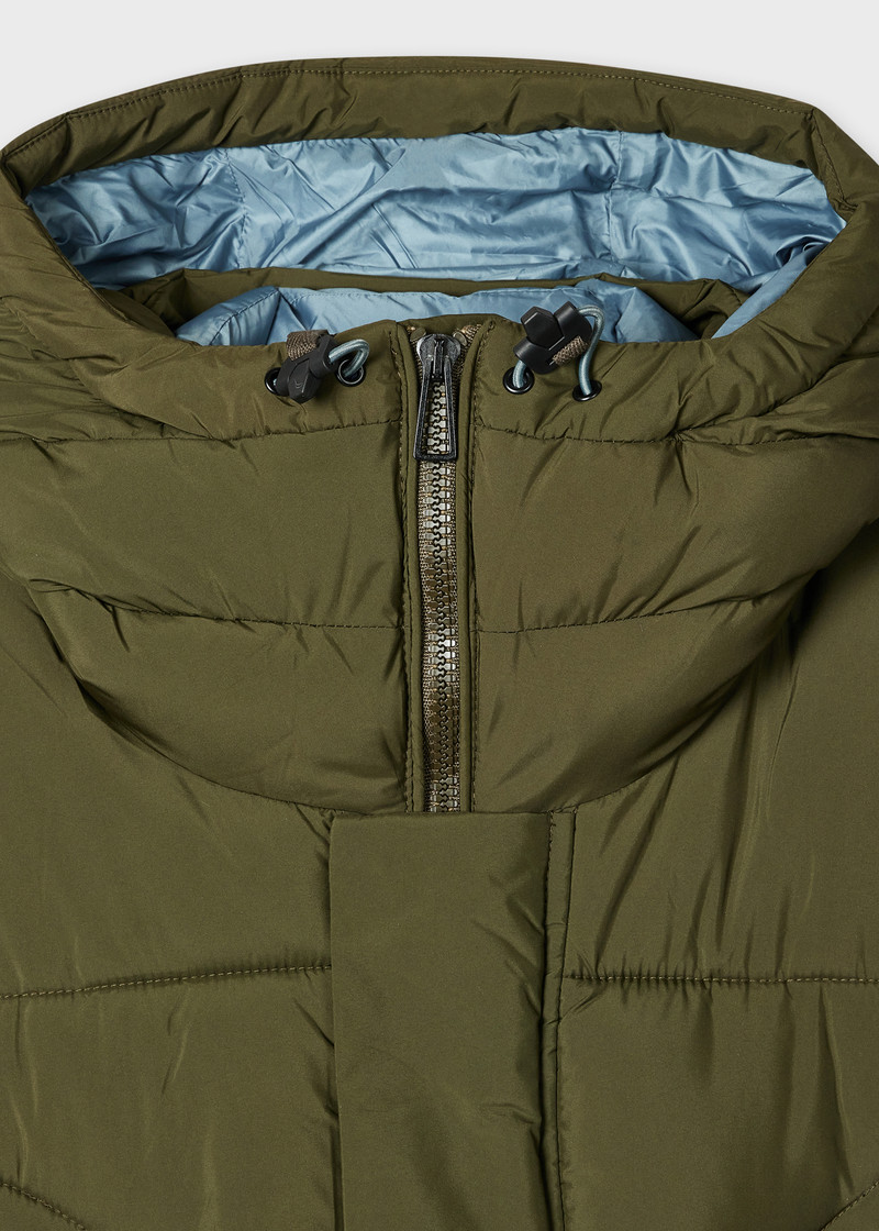 Forest Green Recycled Polyester Hooded Puffer Parka Coat 3