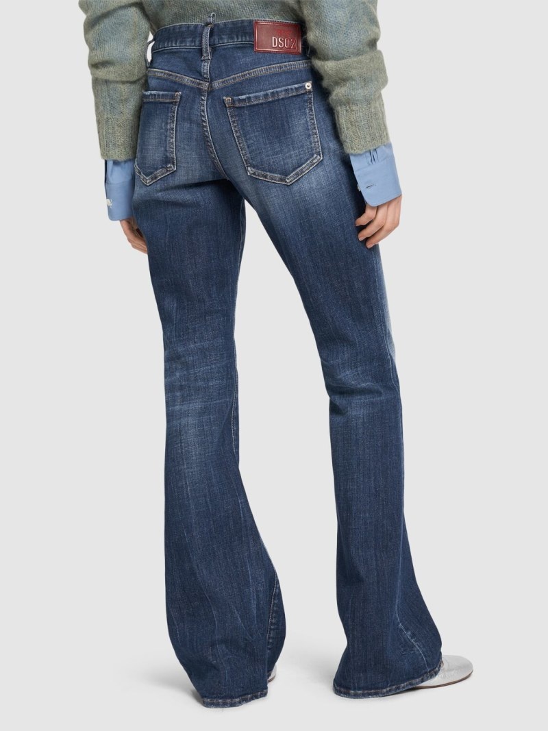 Medium waist denim flared jeans - 3