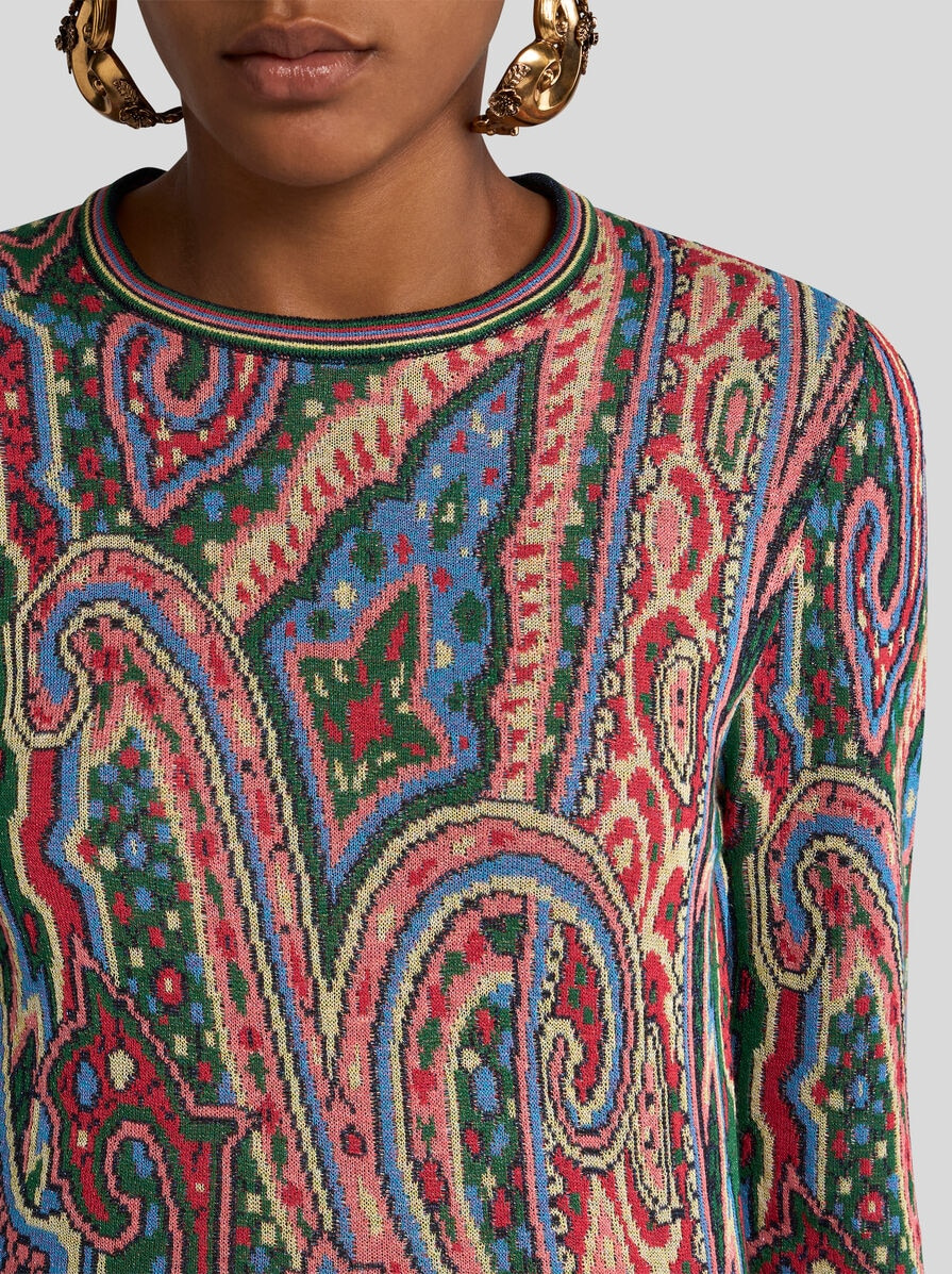 MULTICOLOURED PAISLEY JACQUARD SWEATER - 3