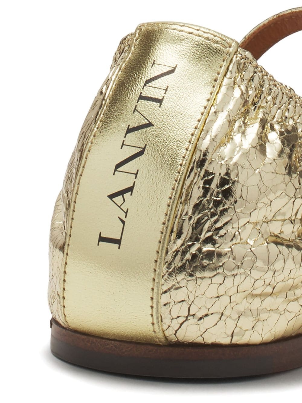 logo-tag leather ballerinas - 5