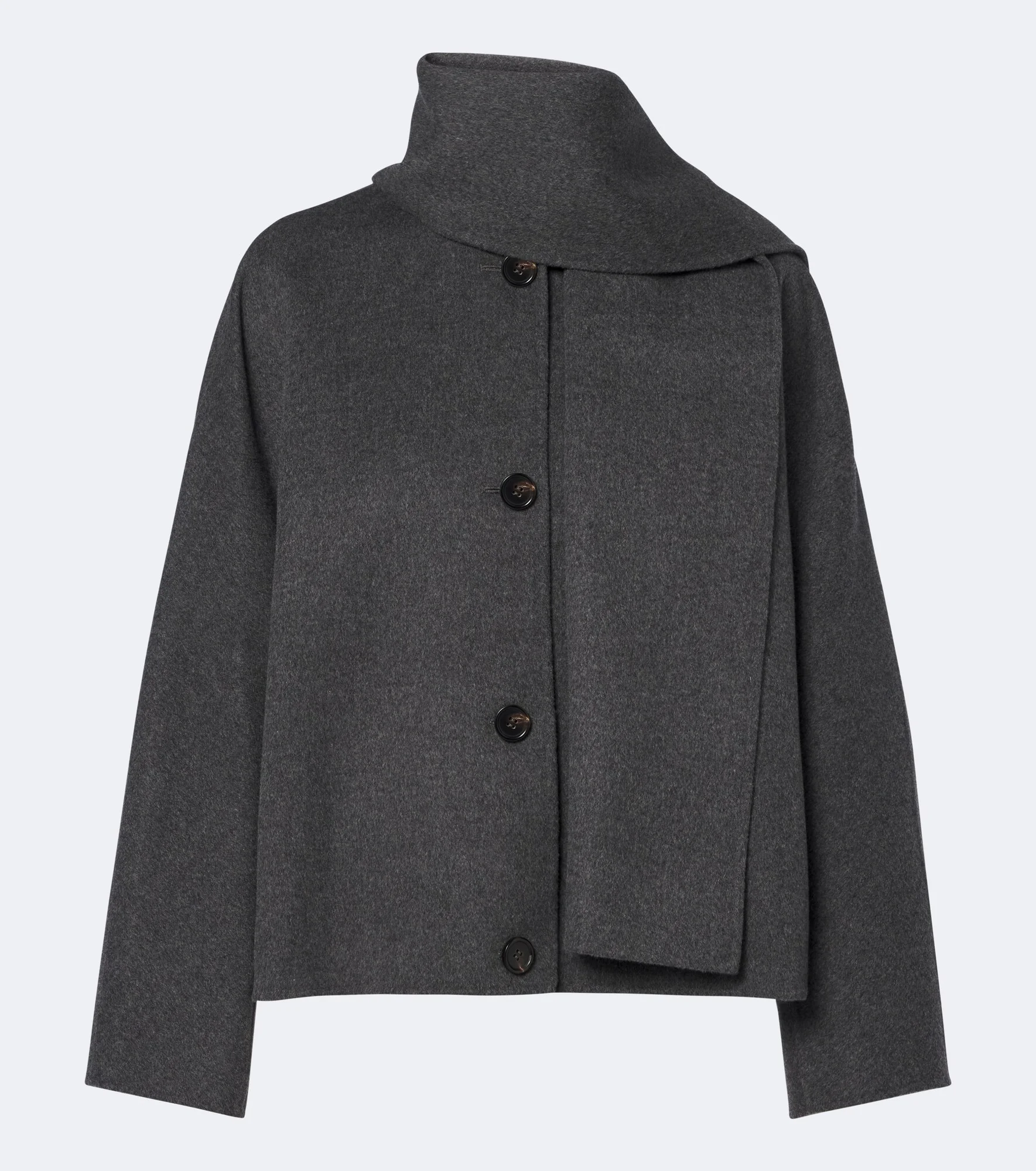 Scarf-detail virgin wool jacket - 1