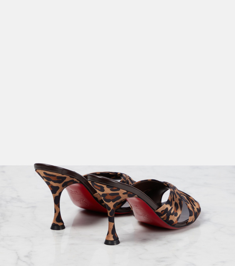 Christian Louboutin Nicol is Back 85 leopard-print satin mules outlook