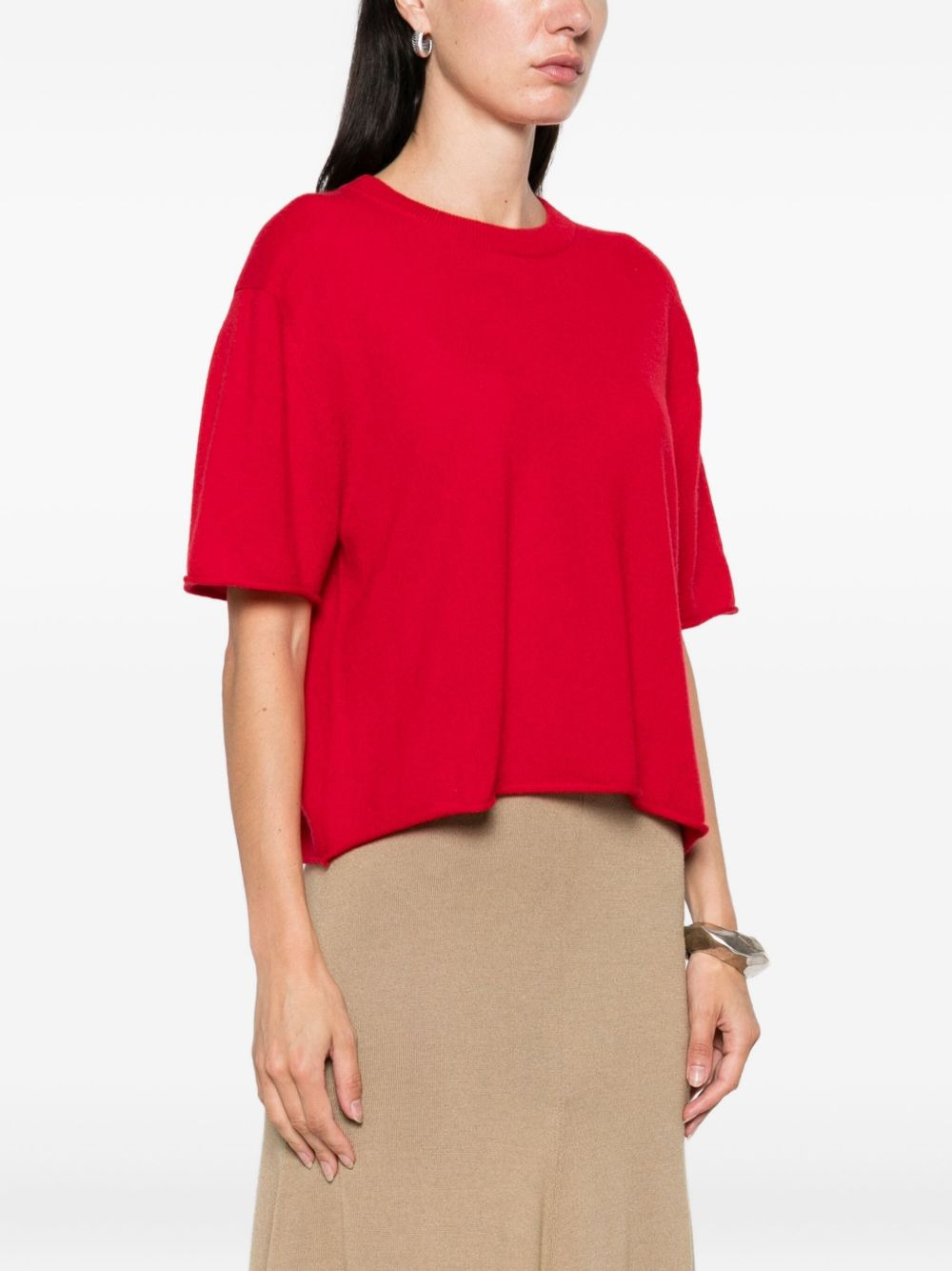 short-sleeve cashmere top - 3