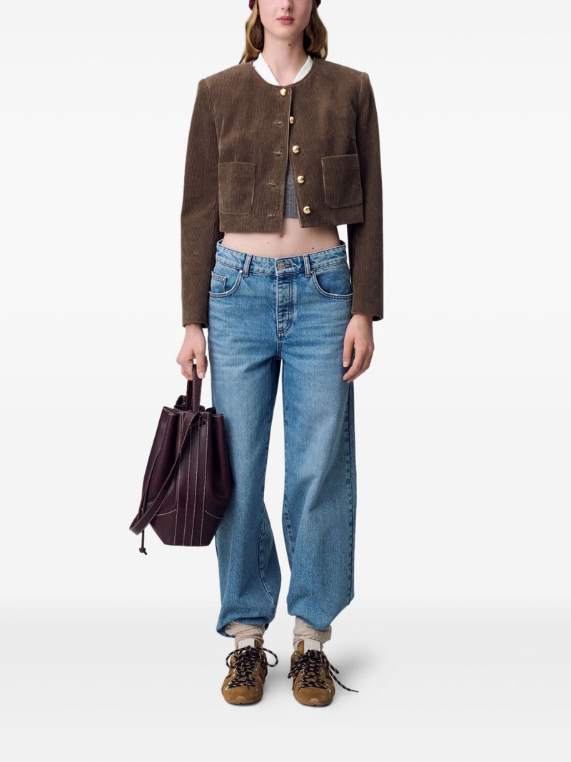 Claudie Pierlot corduroy button-down cropped jacket outlook
