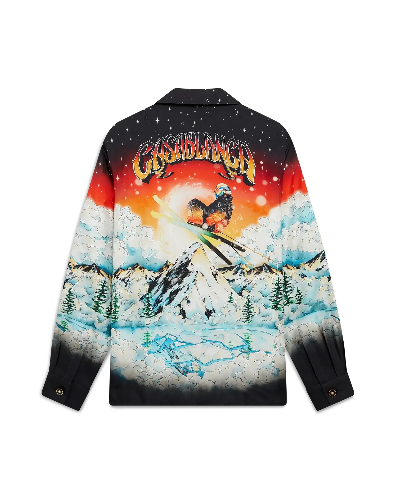Ski Lake Long Sleeve Silk Twill Shirt | Casablanca Paris - 1