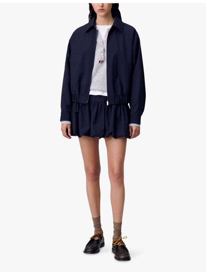 Claudie Pierlot Bubble-Hem Wool-Blend Mini Skirt outlook