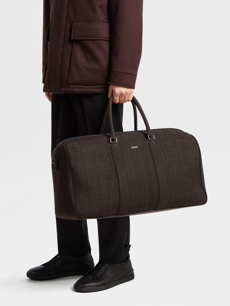 ZEGNA DARK BROWN PELLETESSUTA™ NUBUCK HOLDALL 55 outlook