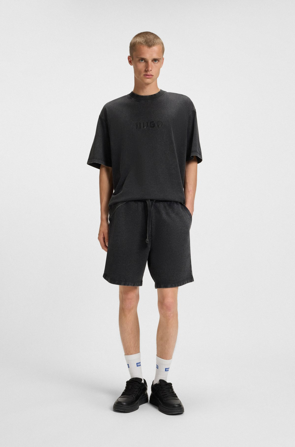 COTTON T-SHIRT WITH TONAL LOGO PRINT - 4