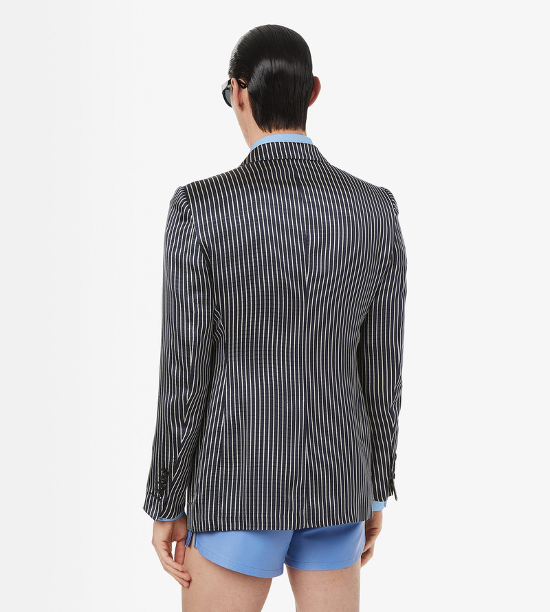 FLUID SILK FAILLE STRIPE JACKET 4