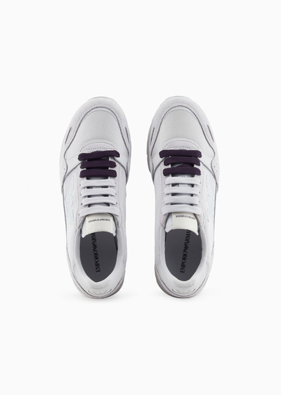 EMPORIO ARMANI Mesh sneakers with suede details and eagle patch outlook