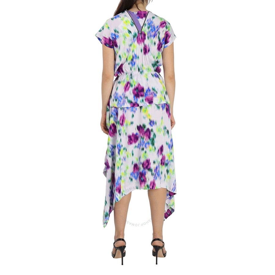 Kenzo Ladies Wisteria Asymmetric Dress With Blurred Floral Print - 6