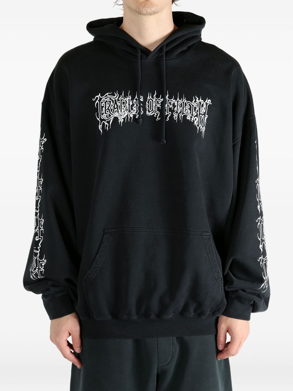 graphic-print cotton-blend hoodie - 2