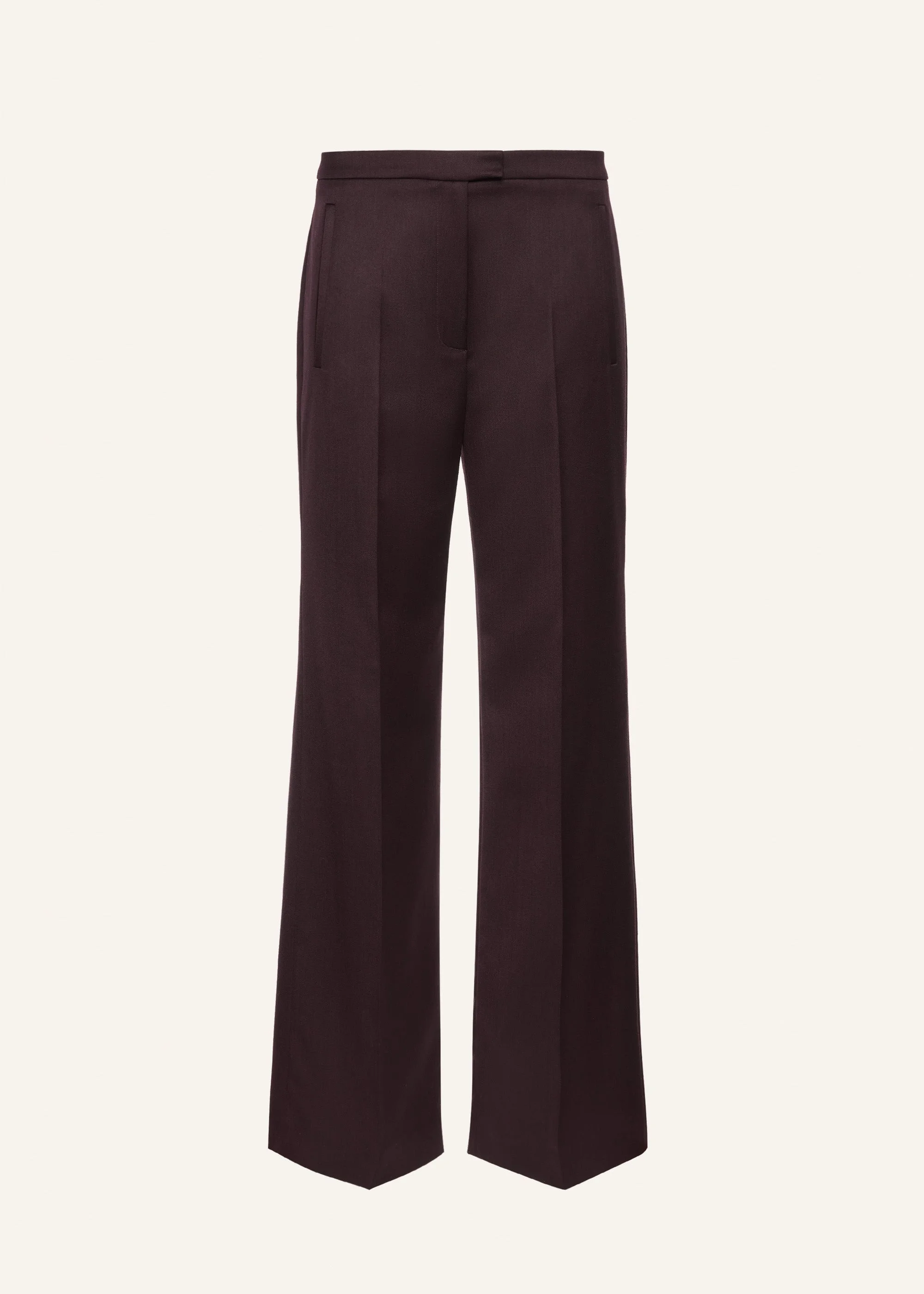 Straight-leg wool trousers in burgundy - 1