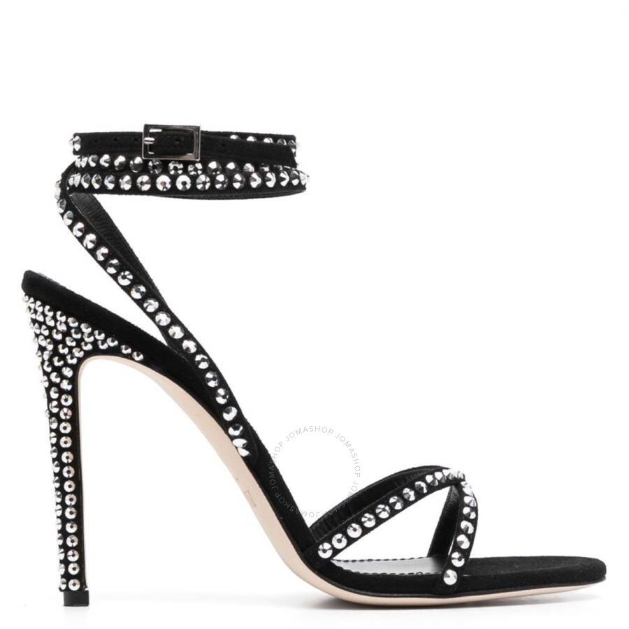 Paris Texas Ladies Black Rock Diamond Holly Zoe Strap Sandals - 1