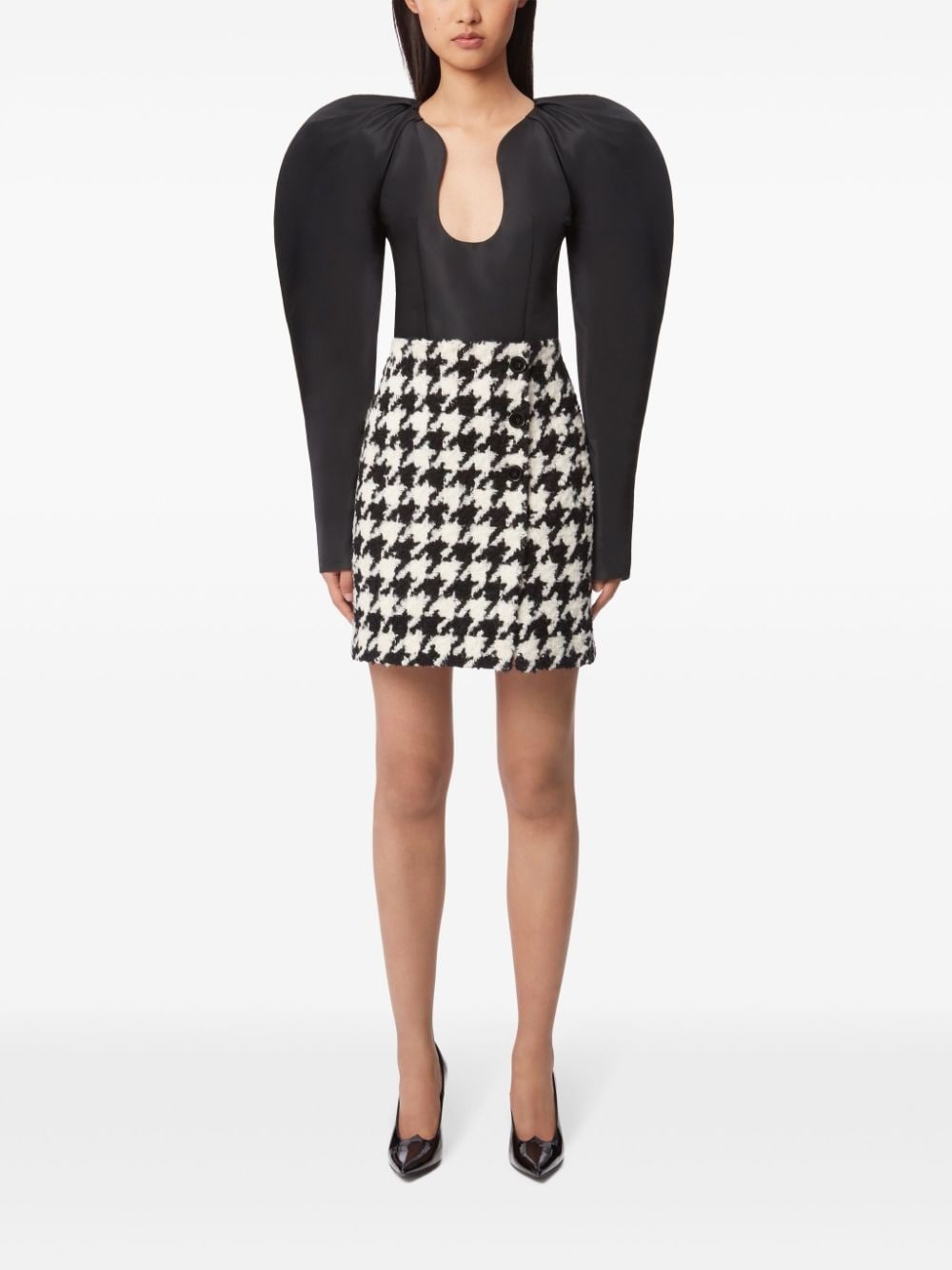 Houndstooth Mini Skirt - 2