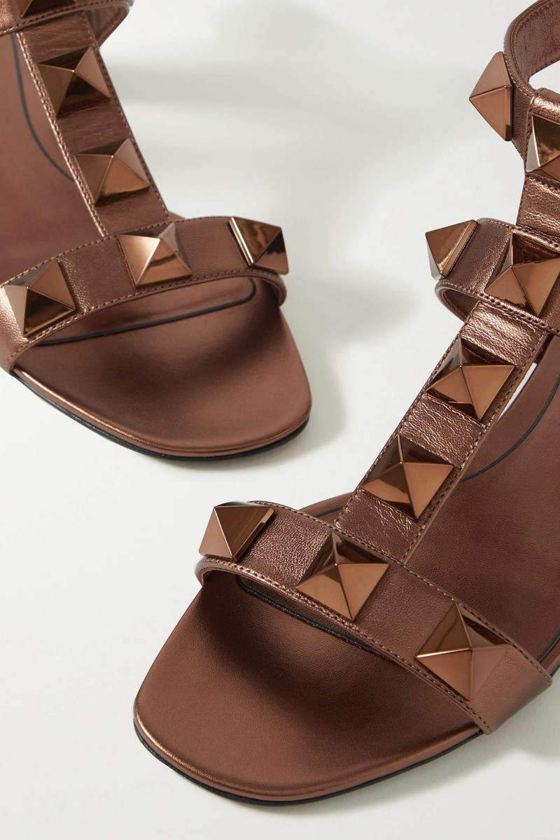 Valentino Garavani Roman Stud metallic leather sandals 4