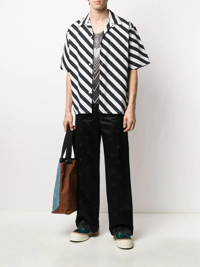 Marni satin turn up cuff trousers outlook