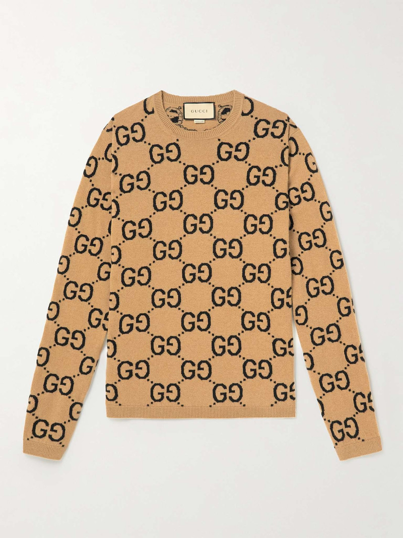 Logo-Jacquard Wool Sweater - 1