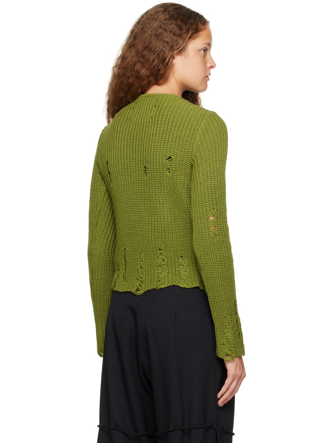 Green Distressed Sweater - 3