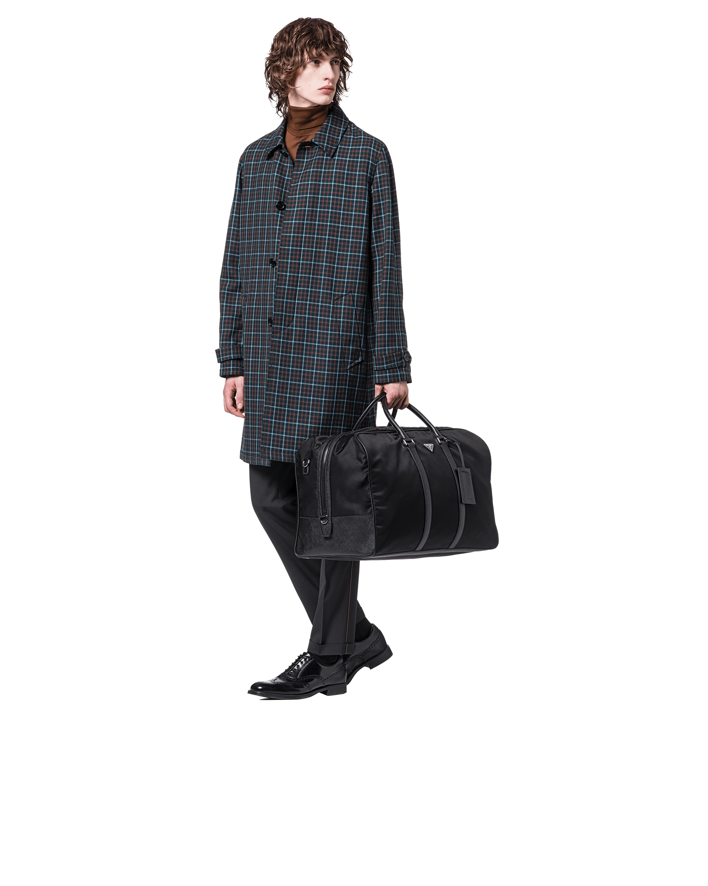 Re-Nylon and Saffiano leather duffle bag - 7