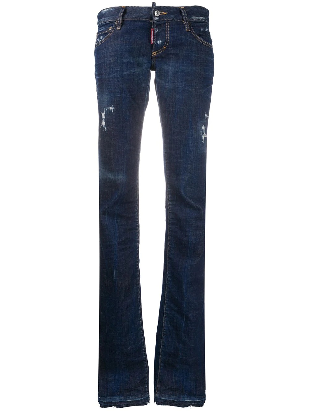 distressed straight-leg jeans - 1