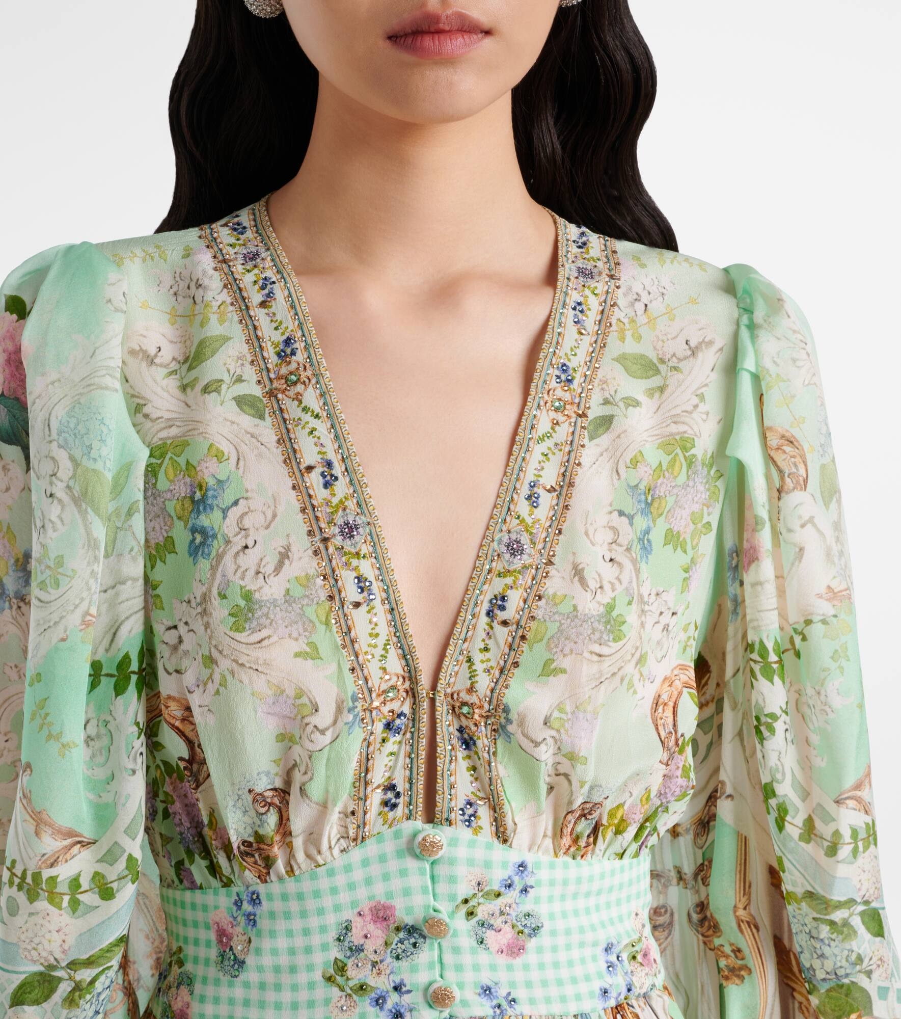 Crystal-embellished silk maxi dress - 4