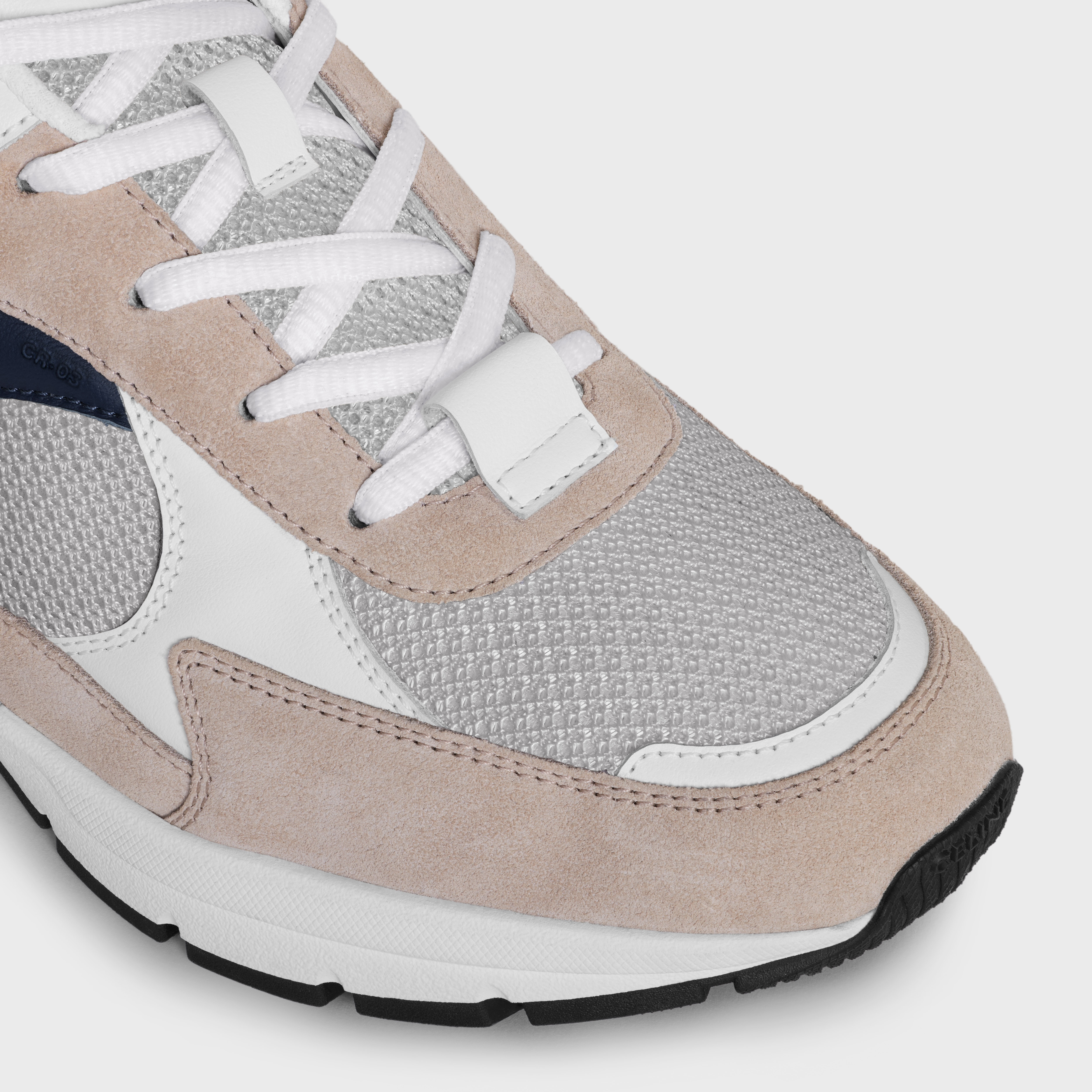 CELINE RUNNER CR-03 LOW LACE-UP SNEAKER in MESH, SUEDE CALFSKIN AND CALFSKIN - 4