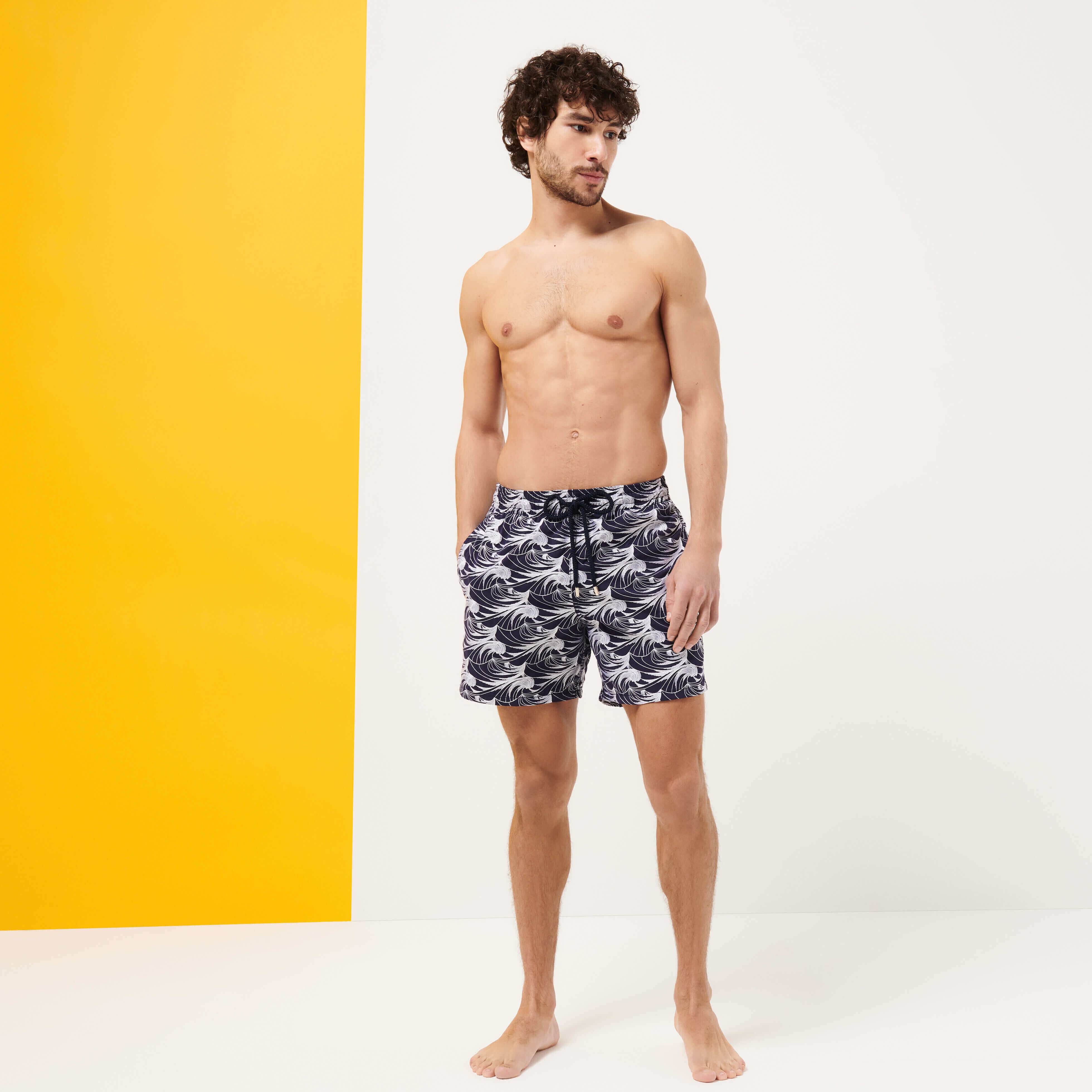 Men Swim Trunks Embroidered Waves- Limited Edition - 3