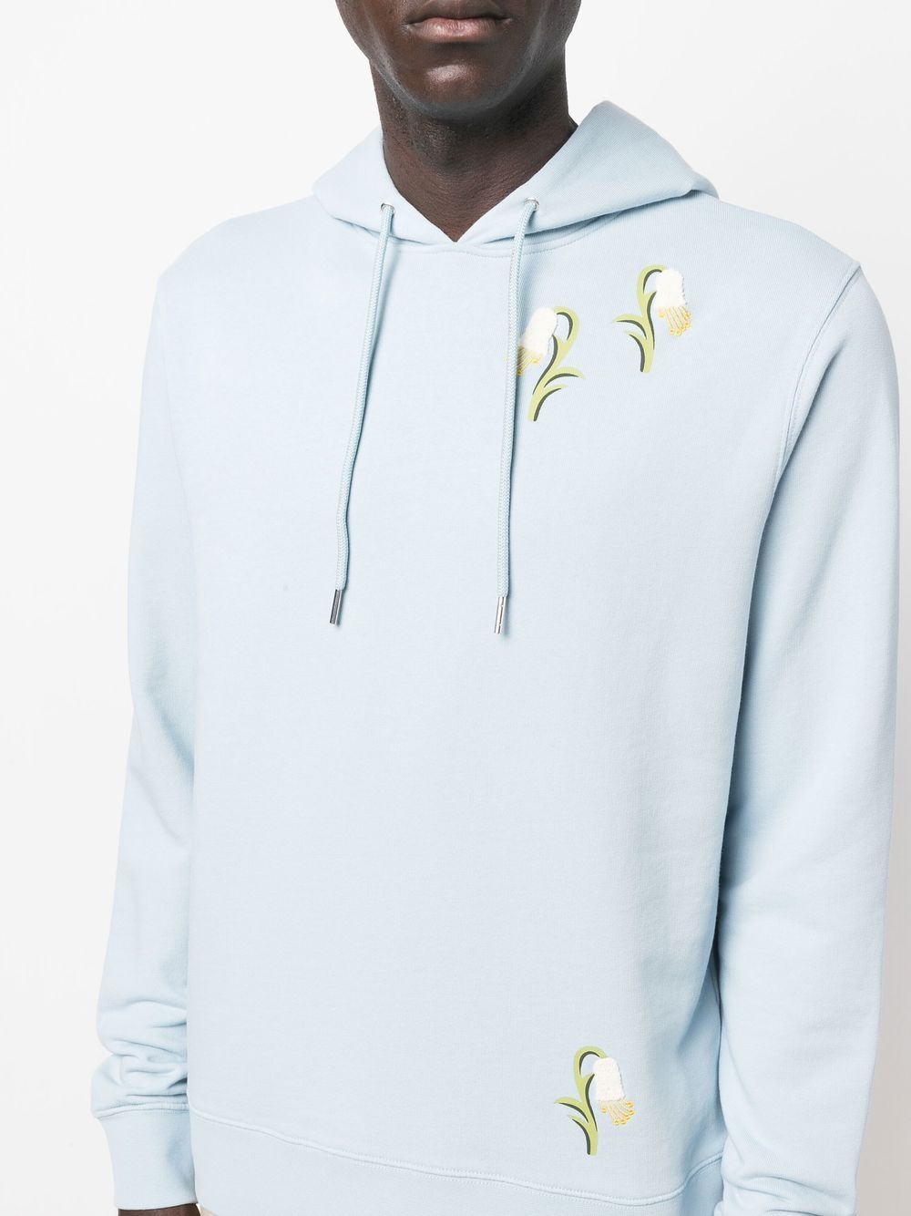 Lily-flower detail hoodie - 5