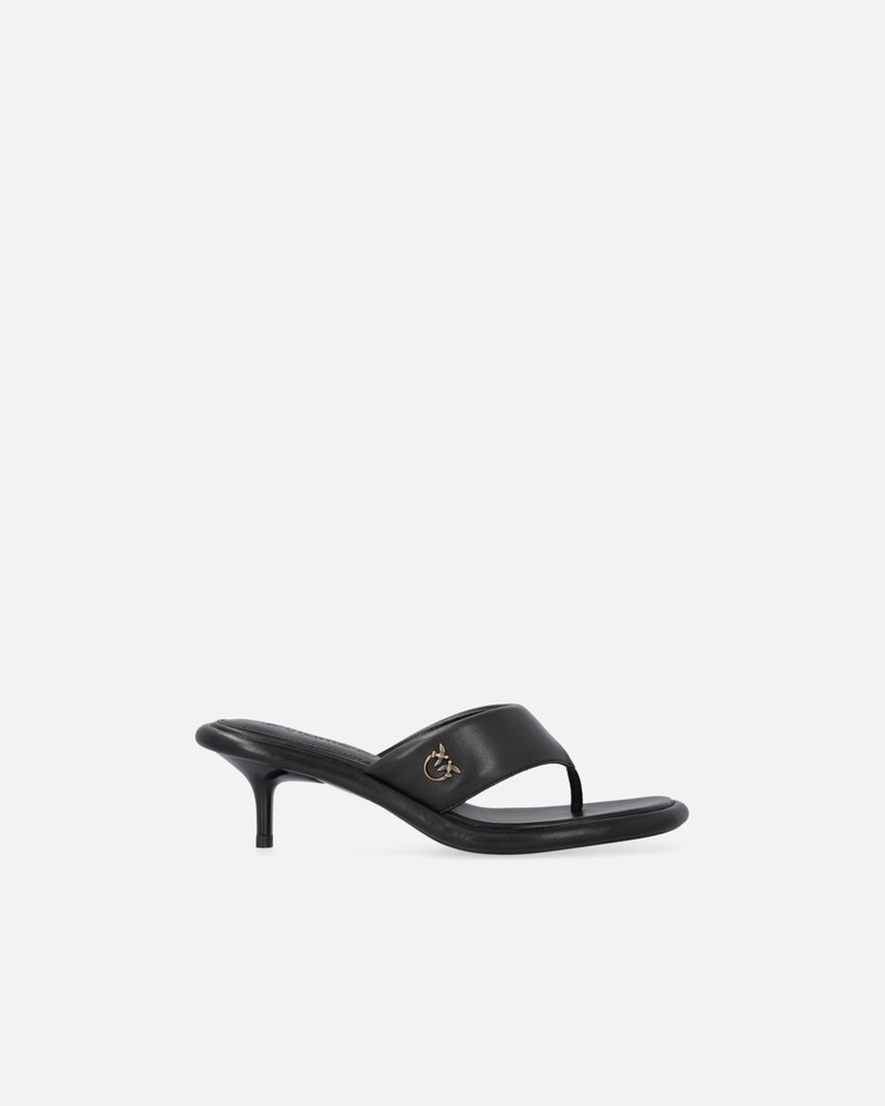 NAPPA LEATHER THONG SANDALS WITH HEEL 1