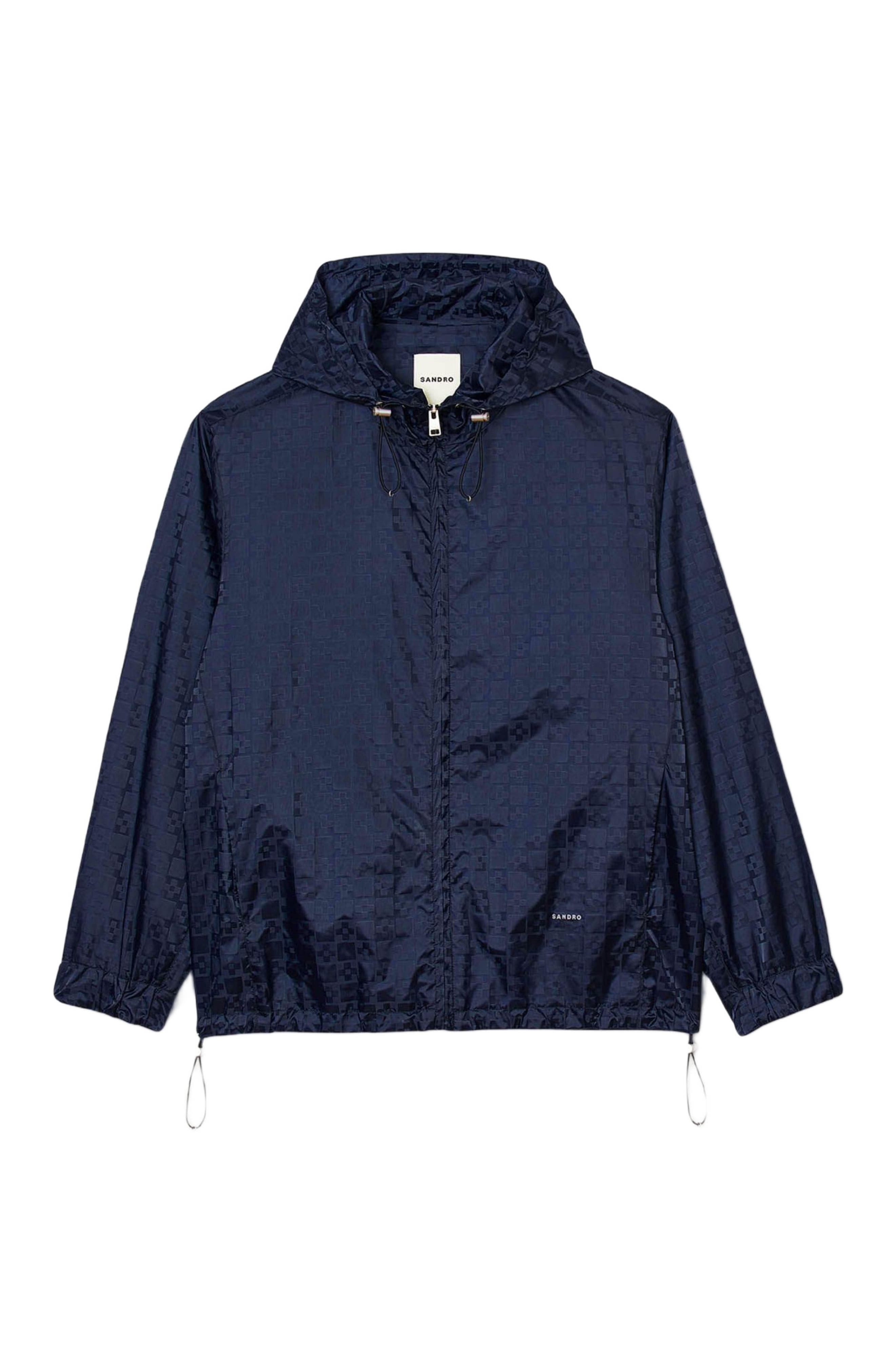 SANDRO Square Cross nylon jacket in Midnight Blue at Nordstrom - 5