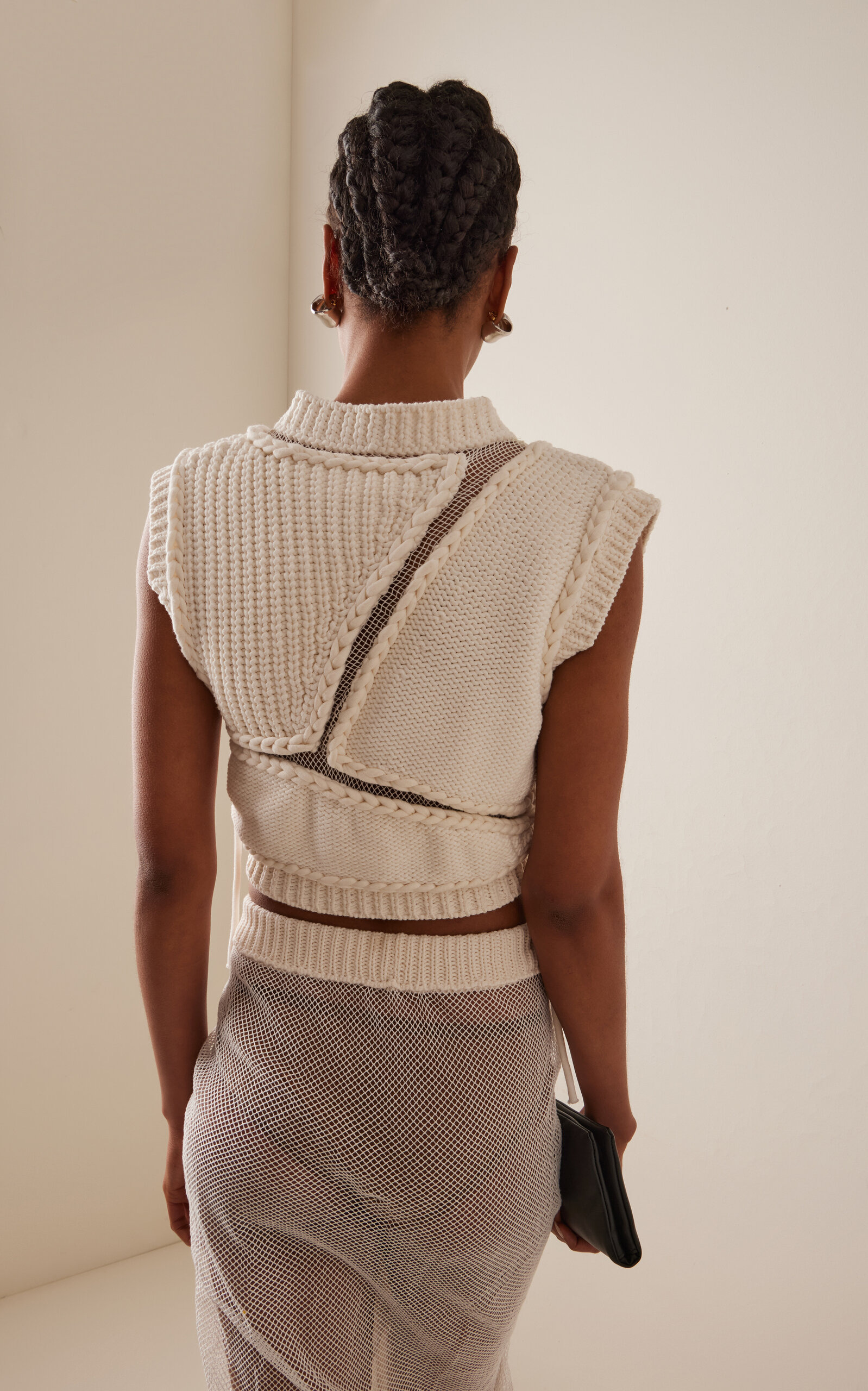 Tortoise Cotton-Blend Vest ivory - 4