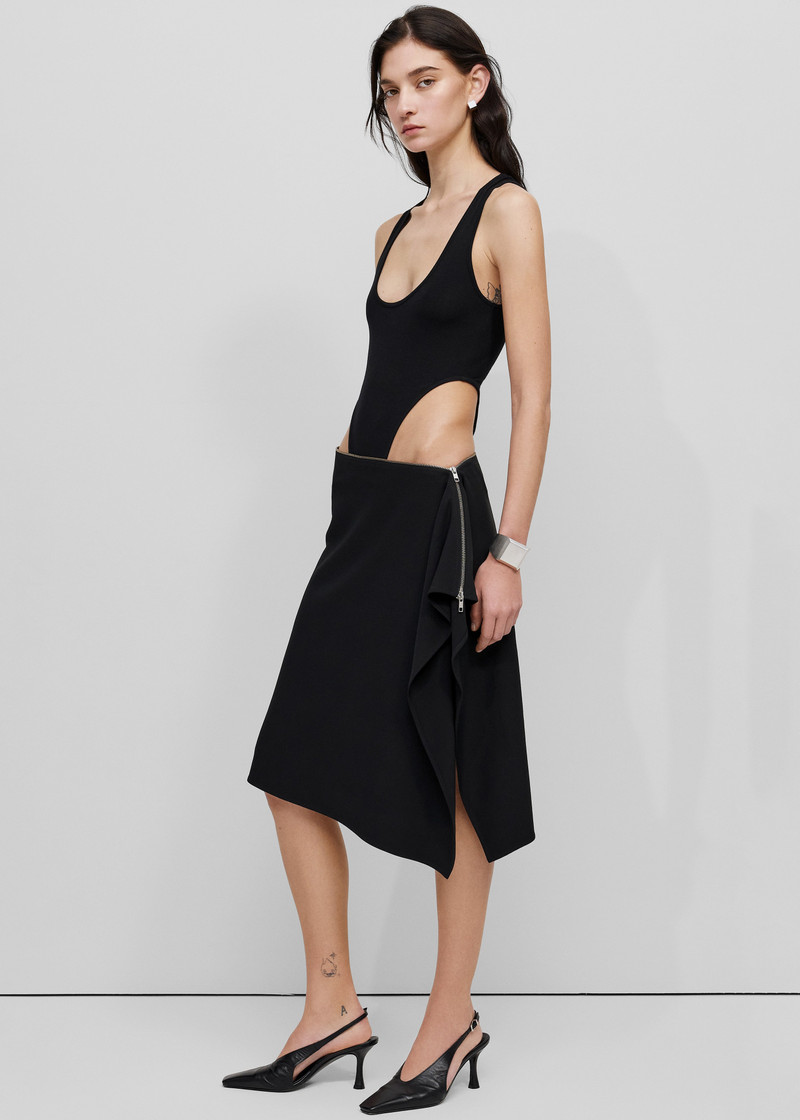 Bevza Black Square Skirt - Black 3
