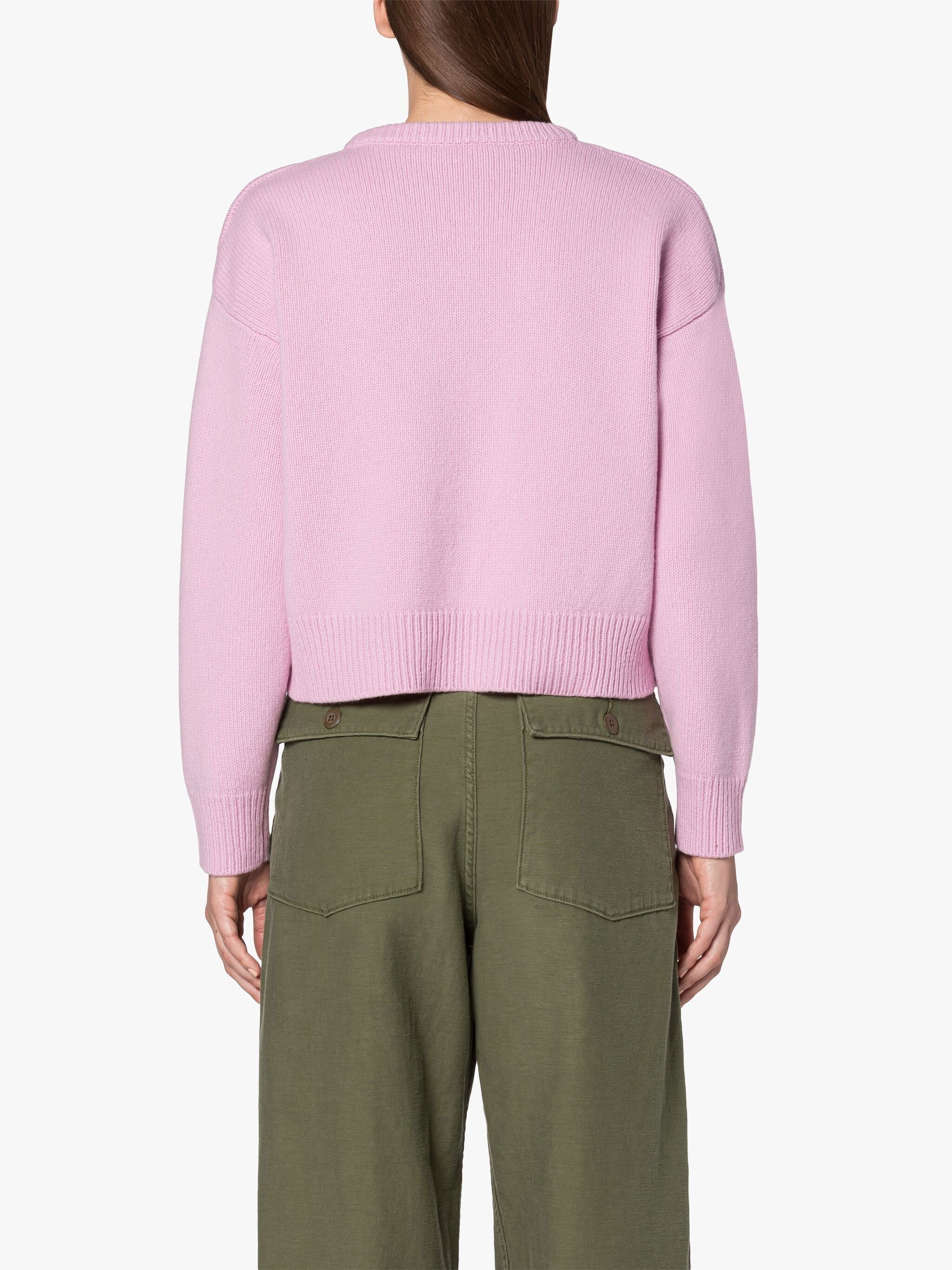 KAYLEIGH PINK WOOL CREWNECK SWEATER - 4