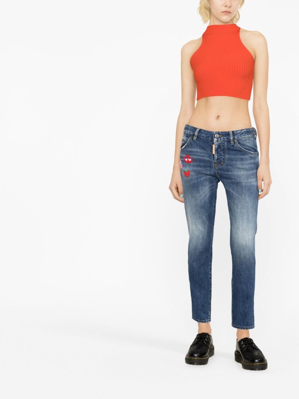 patch-detail denim jeans - 3