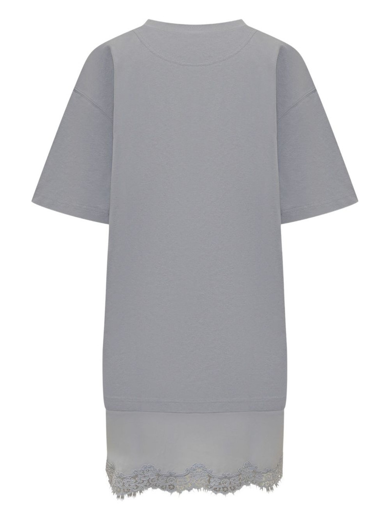 Stella McCartney lace-embellished cotton mini dress outlook