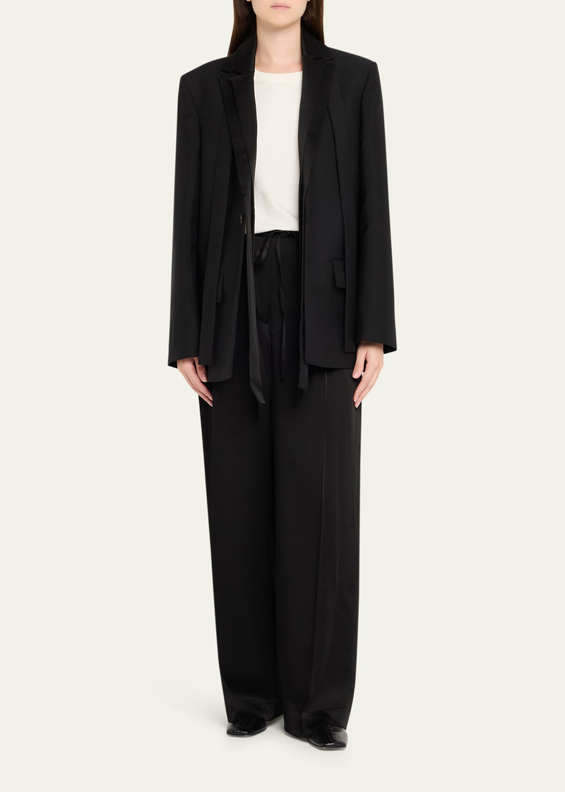RÓHE Deconstructed Satin Lapel Jacket outlook