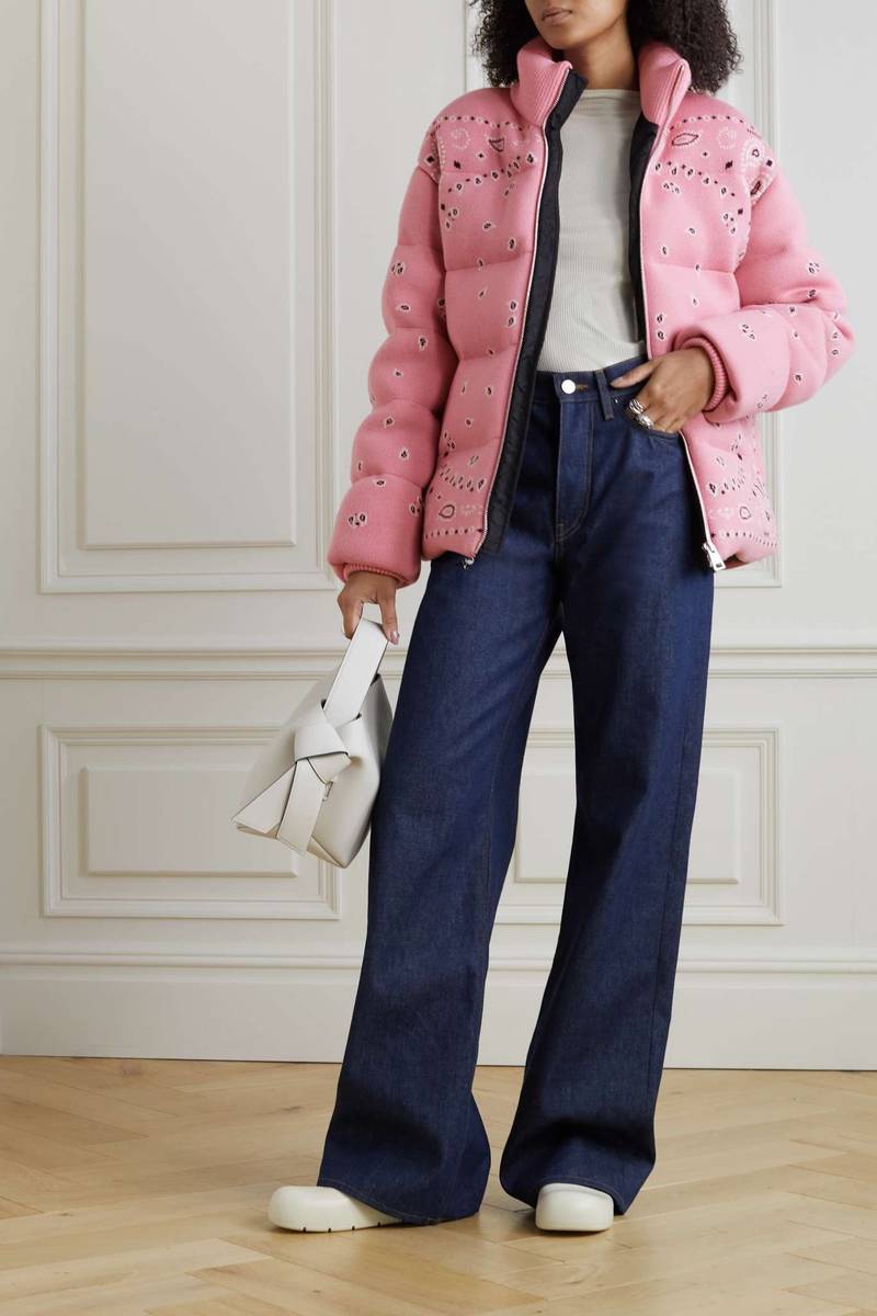 Alanui Bandana jacquard quilted wool down jacket outlook