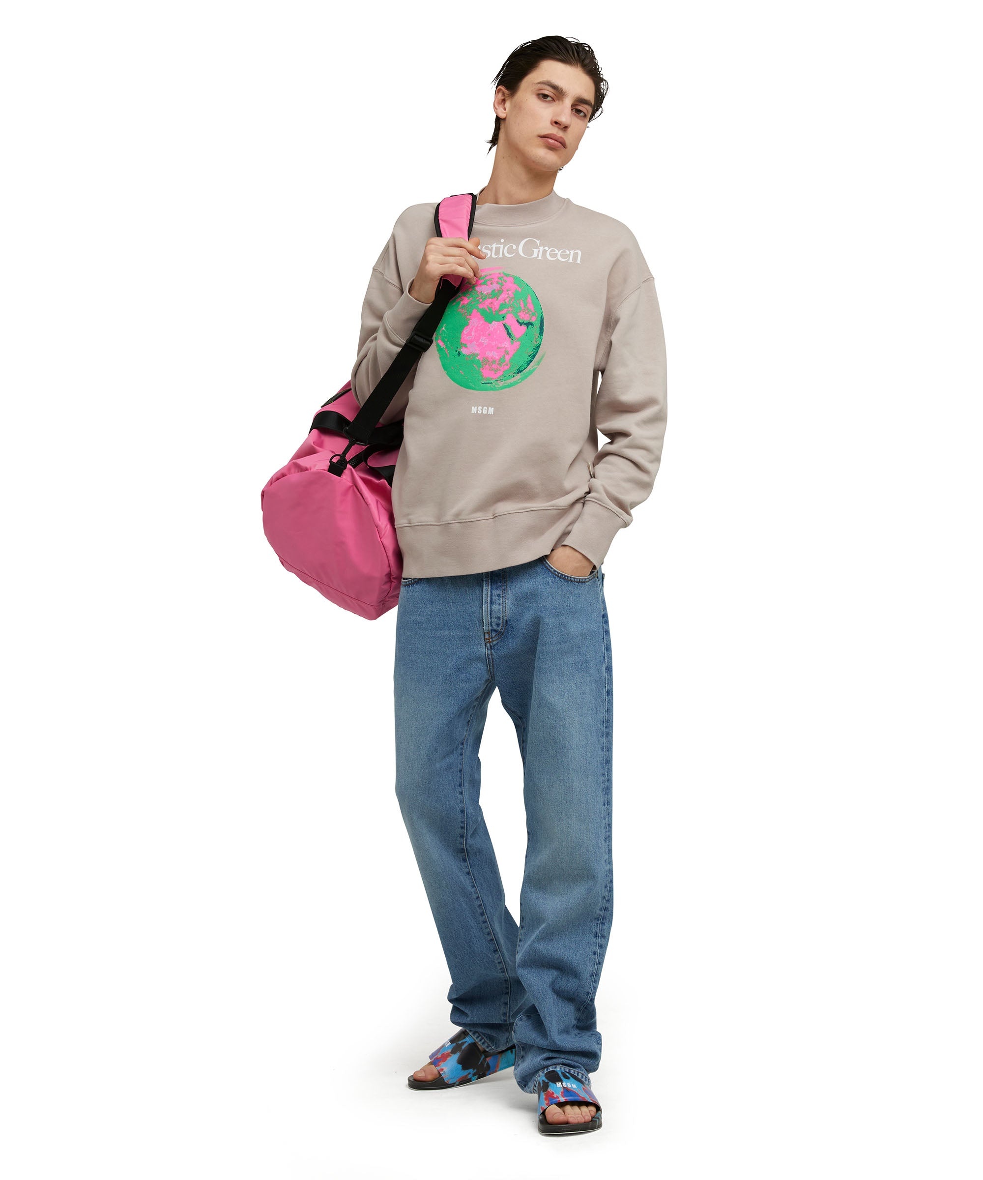 Organic cotton crewneck sweatshirt from the MSGM Fantastic Green Capsule - 5