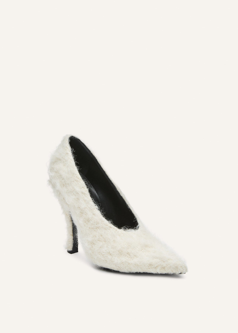 MAGDA BUTRYM Loomed sculptural pumps in cream outlook