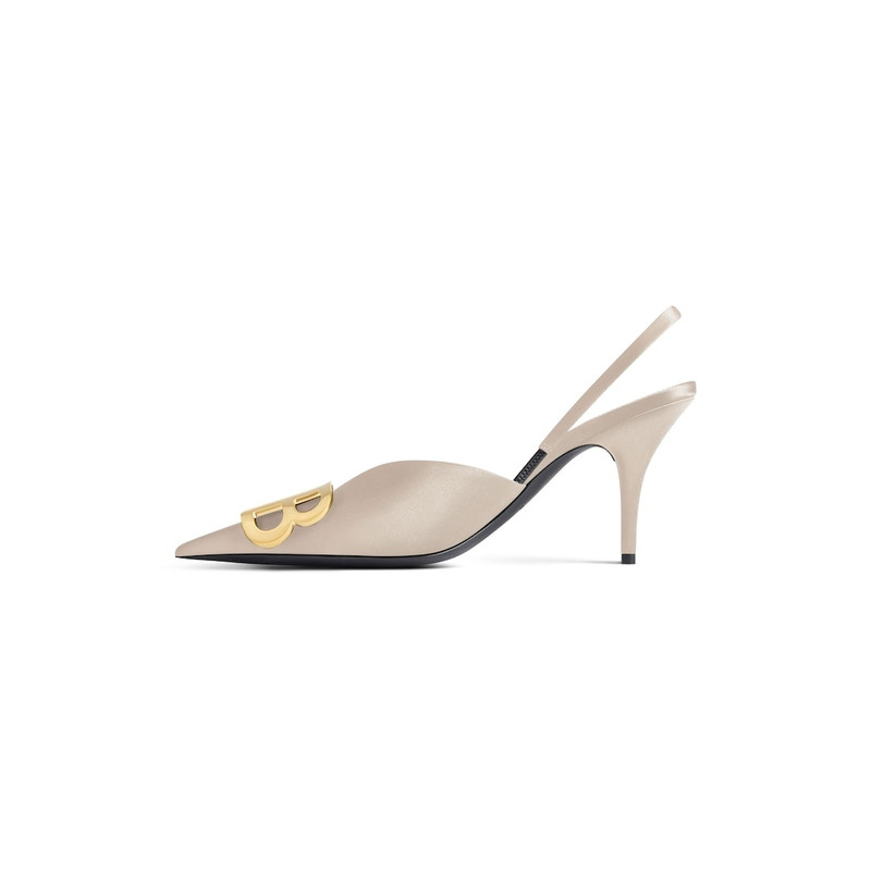 BALENCIAGA Women's Knife Bb Slingback 80mm Pump in Champagne outlook