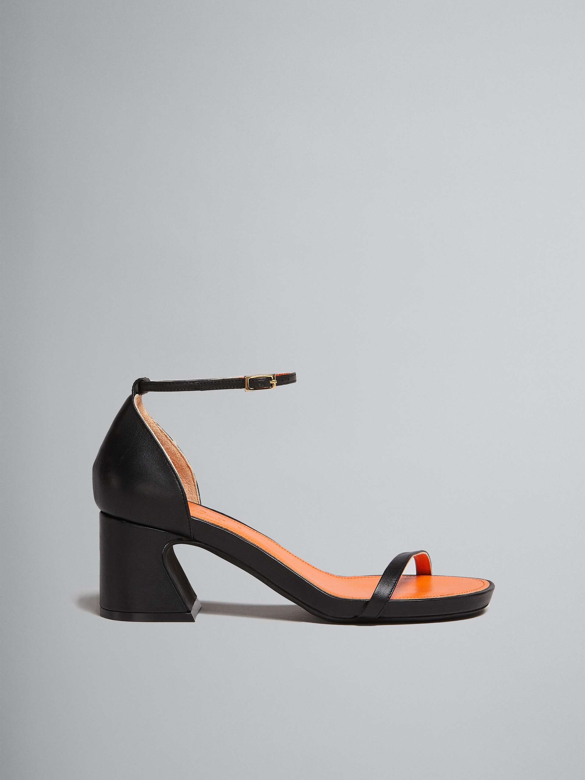 BLACK NAPPA LEATHER SANDAL - 1