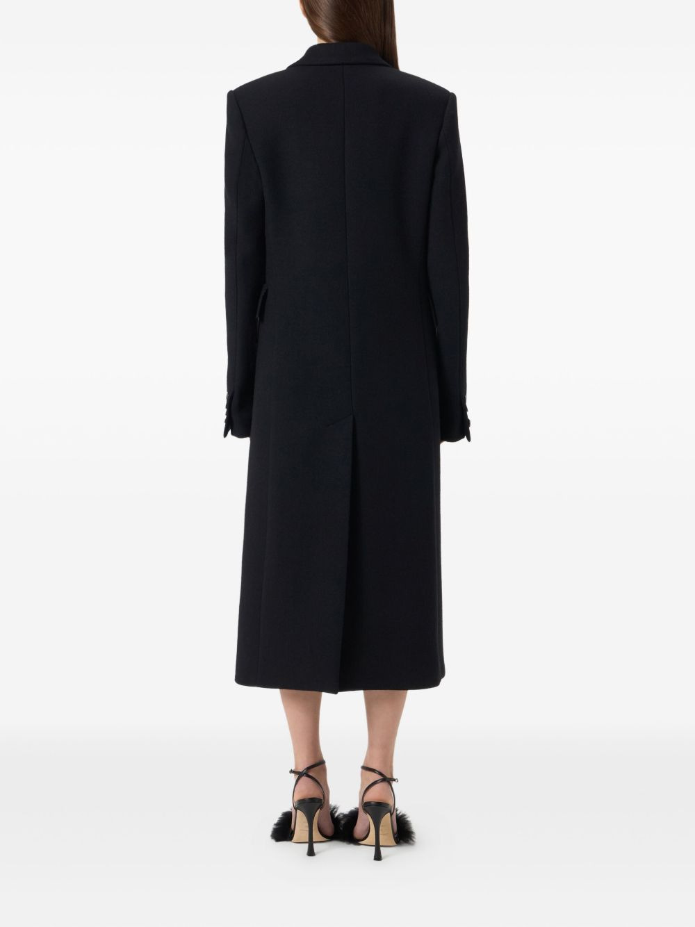 double-breasted floral-embroidered coat - 3