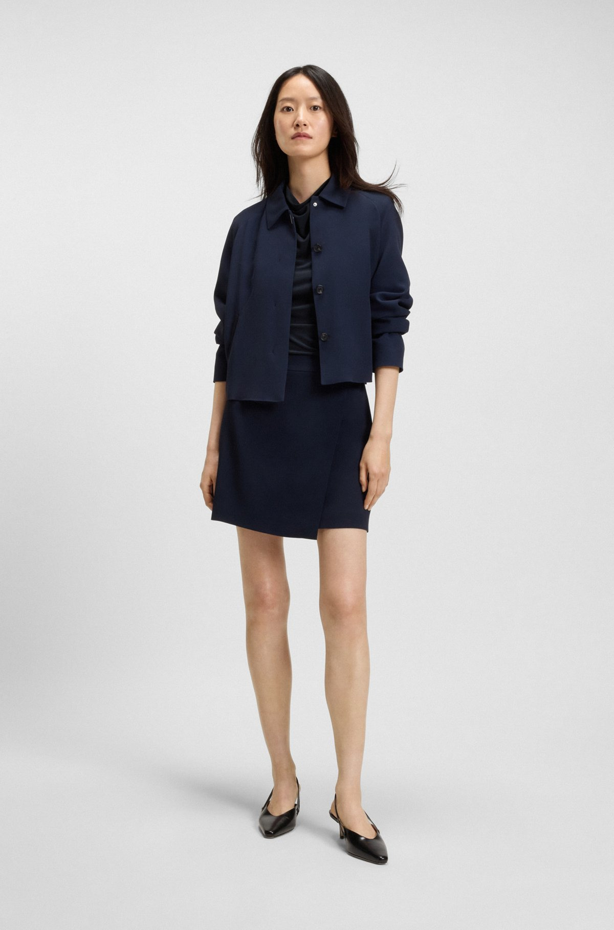 HIGH-NECK TOP IN MATTE FABRIC - 3