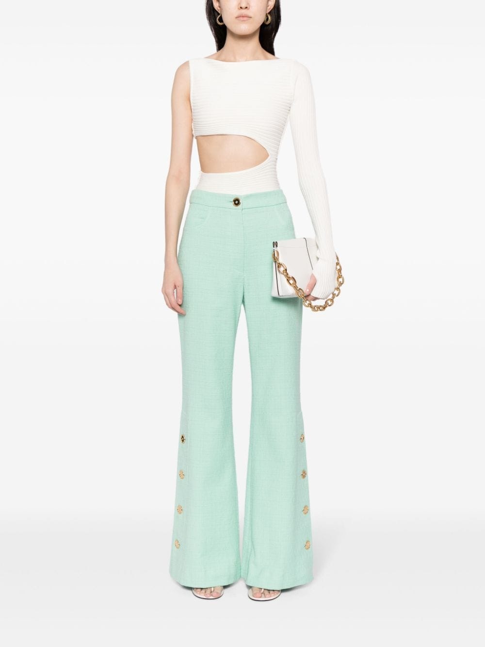 tweed flared trousers - 2