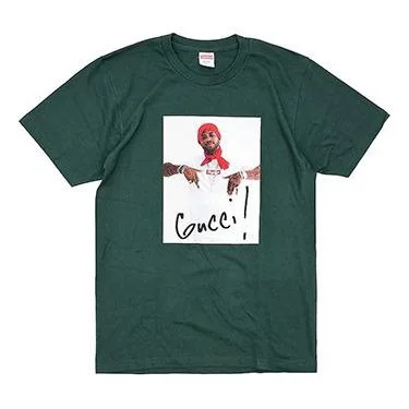 대 FW16 Gucci Mane 티 그린 인쇄 짧은 소매 Unisex SUP-FW16-0222 - 1