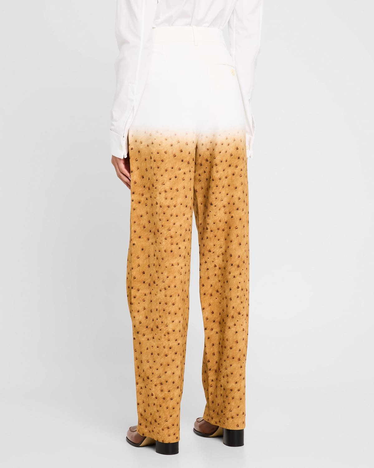 High-Rise Printed Wide-Leg Trousers - 3