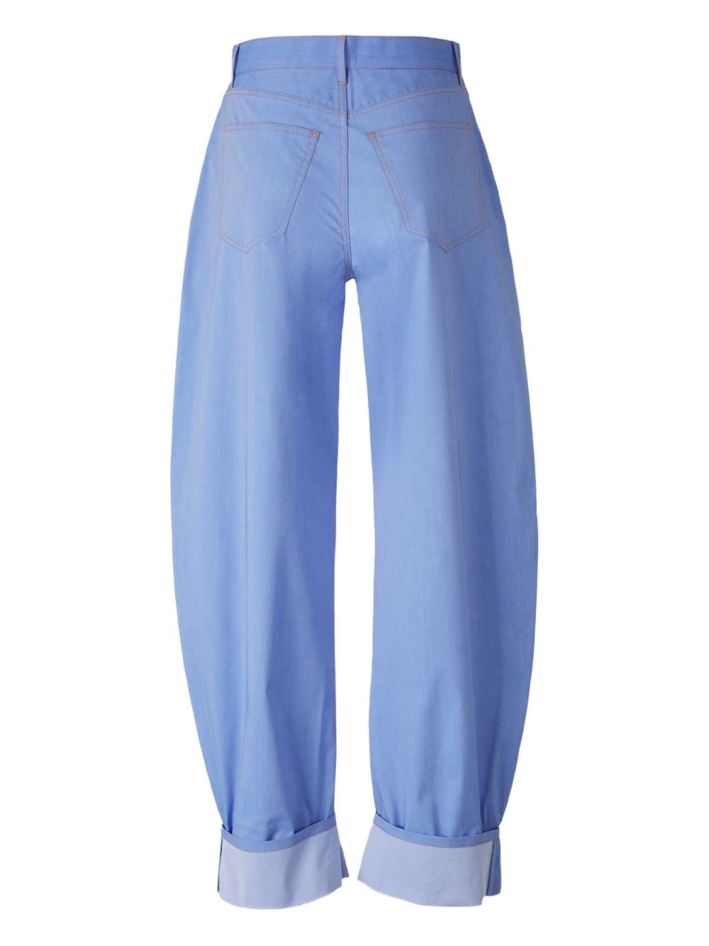 folded-edge tapered trousers - 2