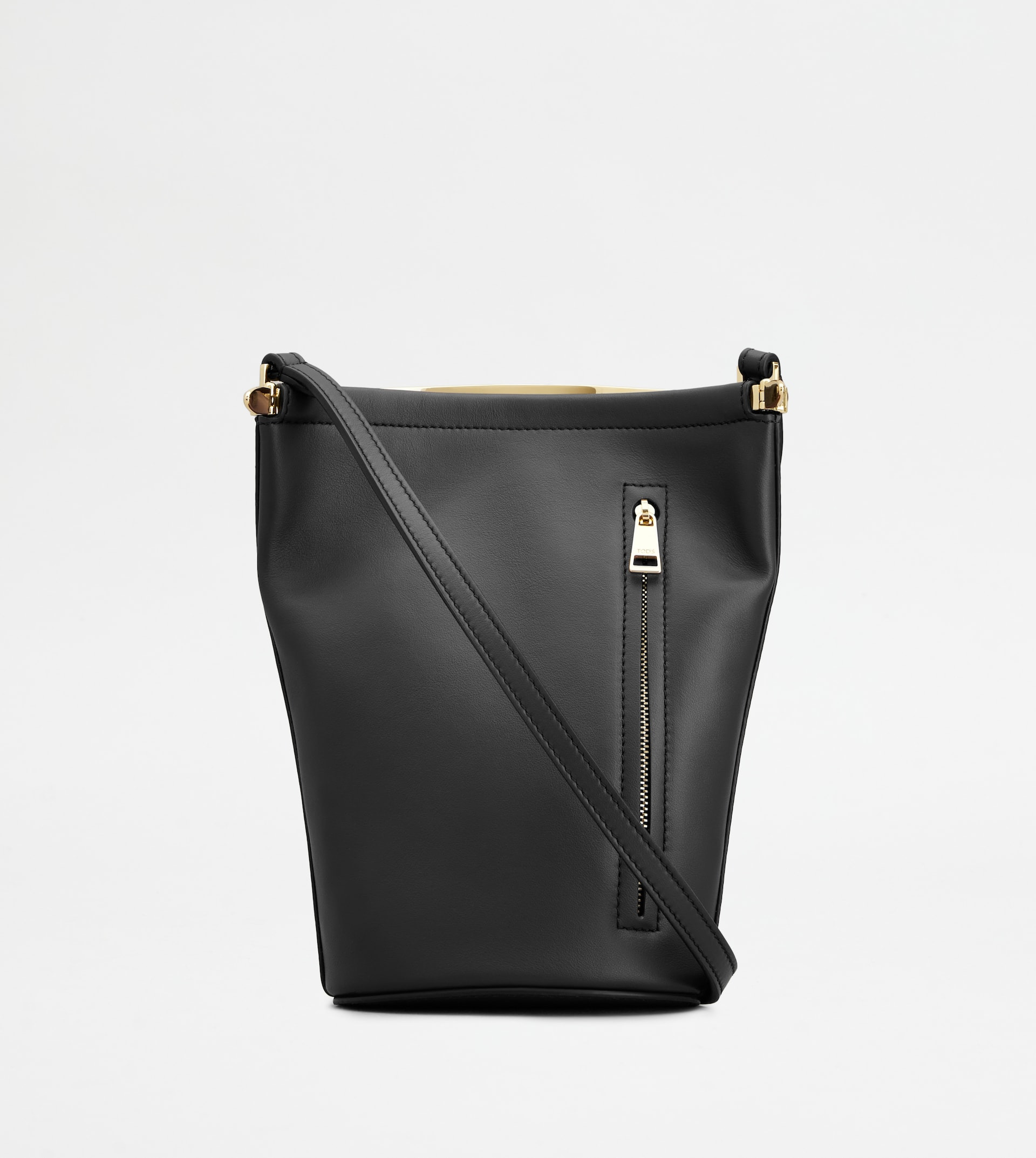 TOD'S MAGENTA BAG BUCKET BAG IN LEATHER MINI - BLACK - 3