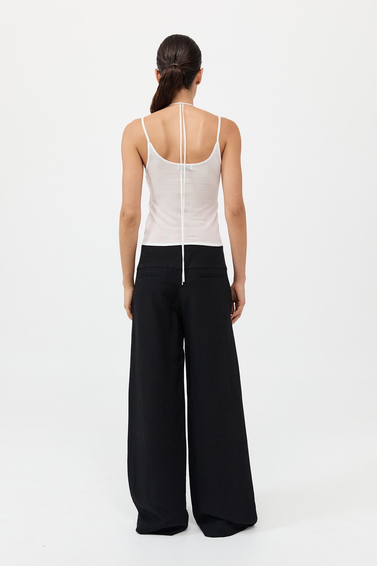 Wide Waistband Pants - Black - 6